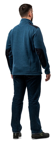 ACTIVE fleece knit jacket, blue melange