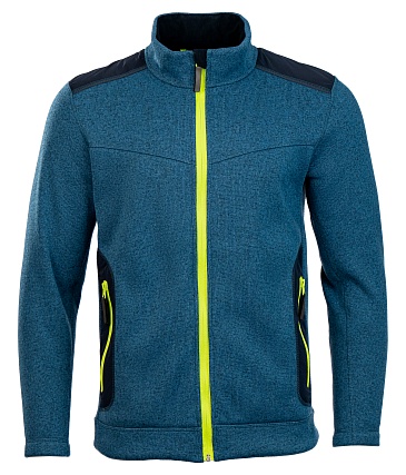 ACTIVE fleece knit jacket, blue melange