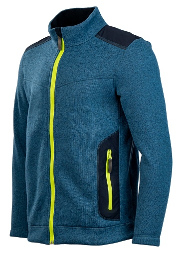 ACTIVE fleece knit jacket, blue melange