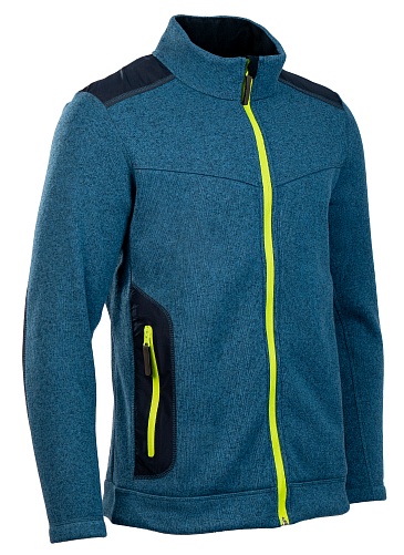 ACTIVE fleece knit jacket, blue melange