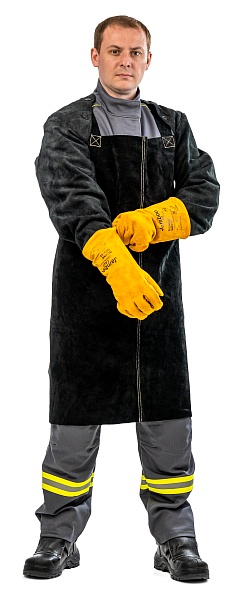 Welder apron for protection against sparks and molten metal splash