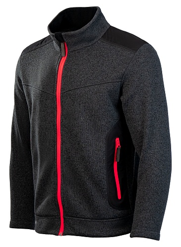 ACTIVE fleece knit jacket, gray melange