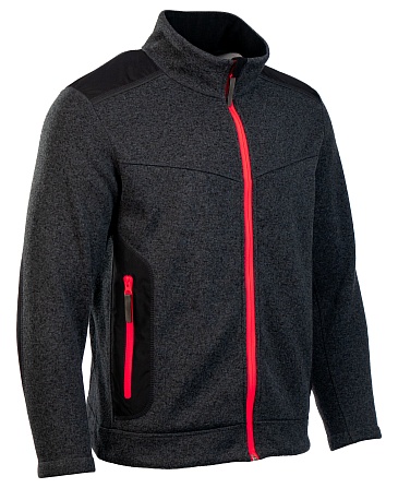 ACTIVE fleece knit jacket, gray melange